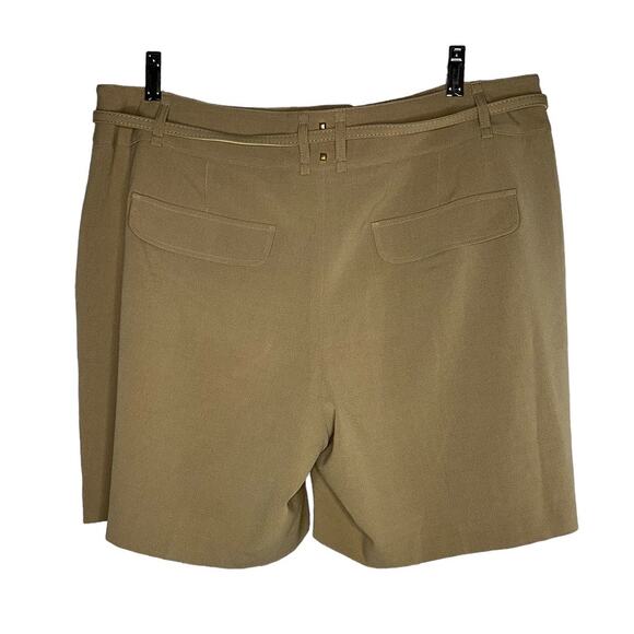NWT Cache Brown Camel Tan Studded Preppy Shorts w/ Belt Plus Size 14 - Picture 6 of 8